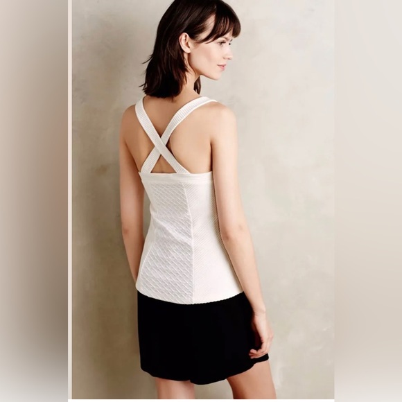 Anthropologie Gavi Halter Tank by Deletta, Ivory, Crossback, - Picture 2 of 7